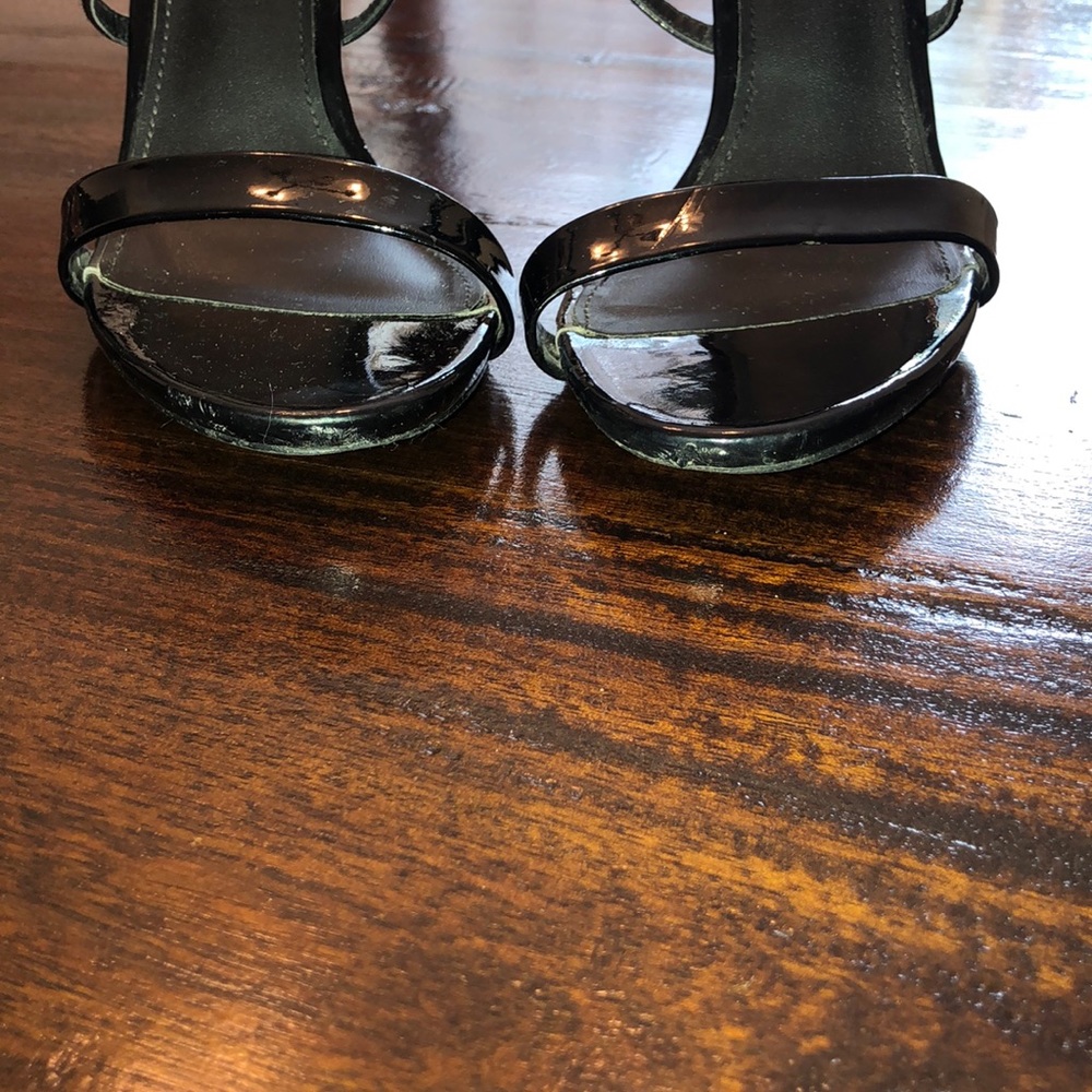 Sexy Black patent Strappy Heel Sandals - Picture 6 of 7